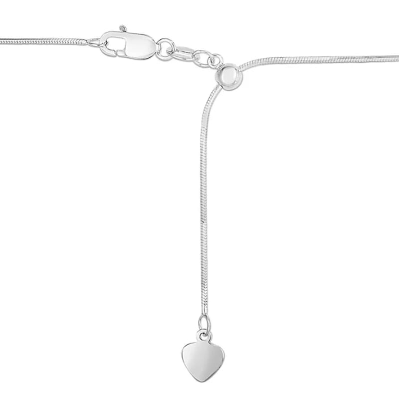 0.8mm Snake Chain Adjustable Necklace in Rhodium Over Sterling Silver 3.50 Grams 24 Inches