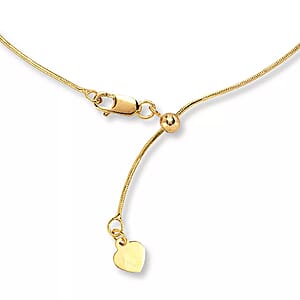 0.8mm Snake Chain Adjustable Necklace in 14K Yellow Gold Over Sterling Silver 3.50 Grams 24 Inches