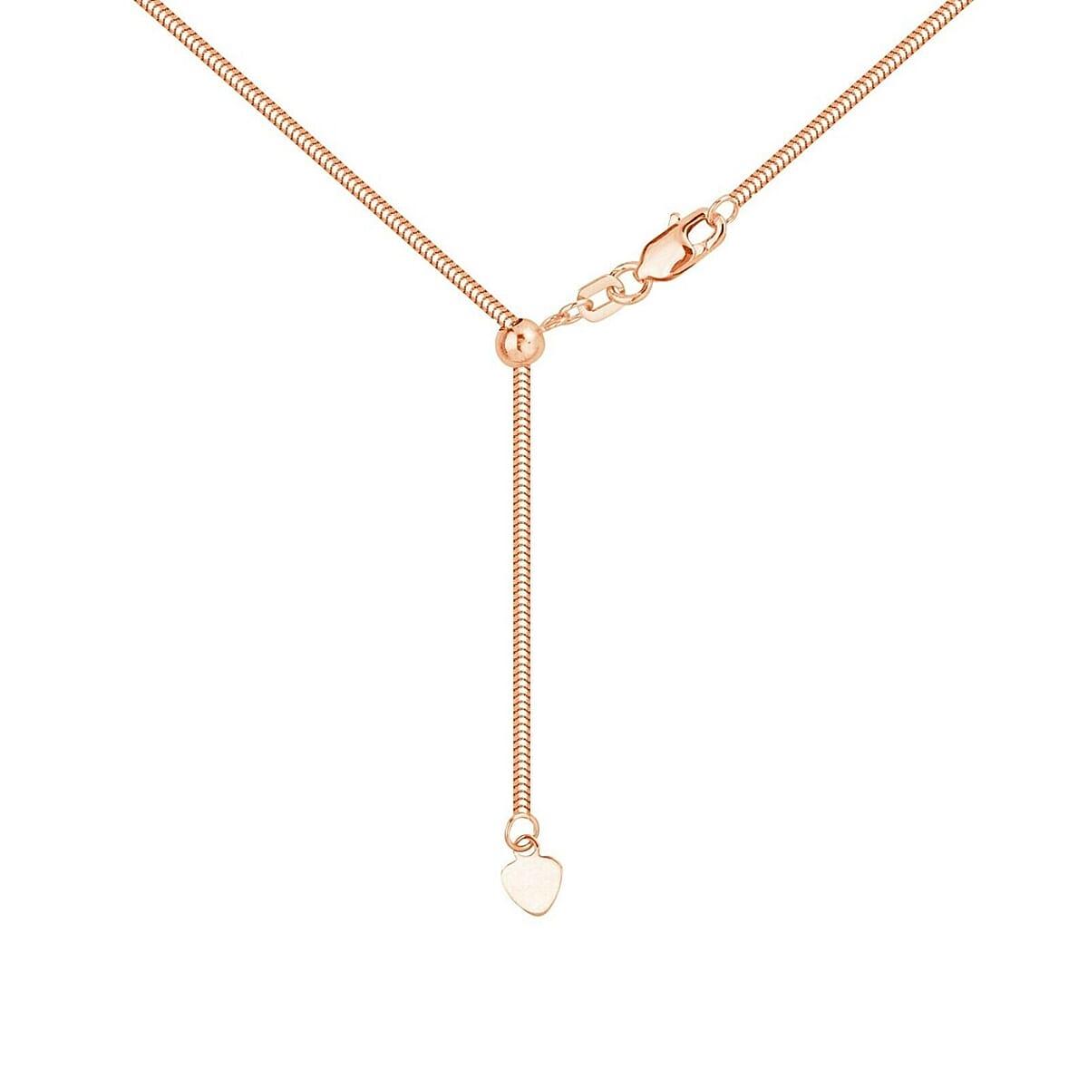 0.8mm Snake Chain Adjustable Necklace in 14K Rose Gold Over Sterling Silver 3.50 Grams 24 Inches image number 1