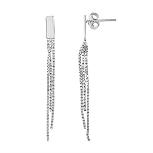 Box Chain Fringes Earrings in Sterling Silver 1.80 Grams