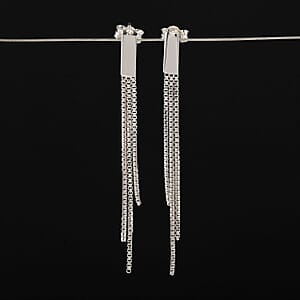 Box Chain Fringes Earrings in Sterling Silver 1.80 Grams