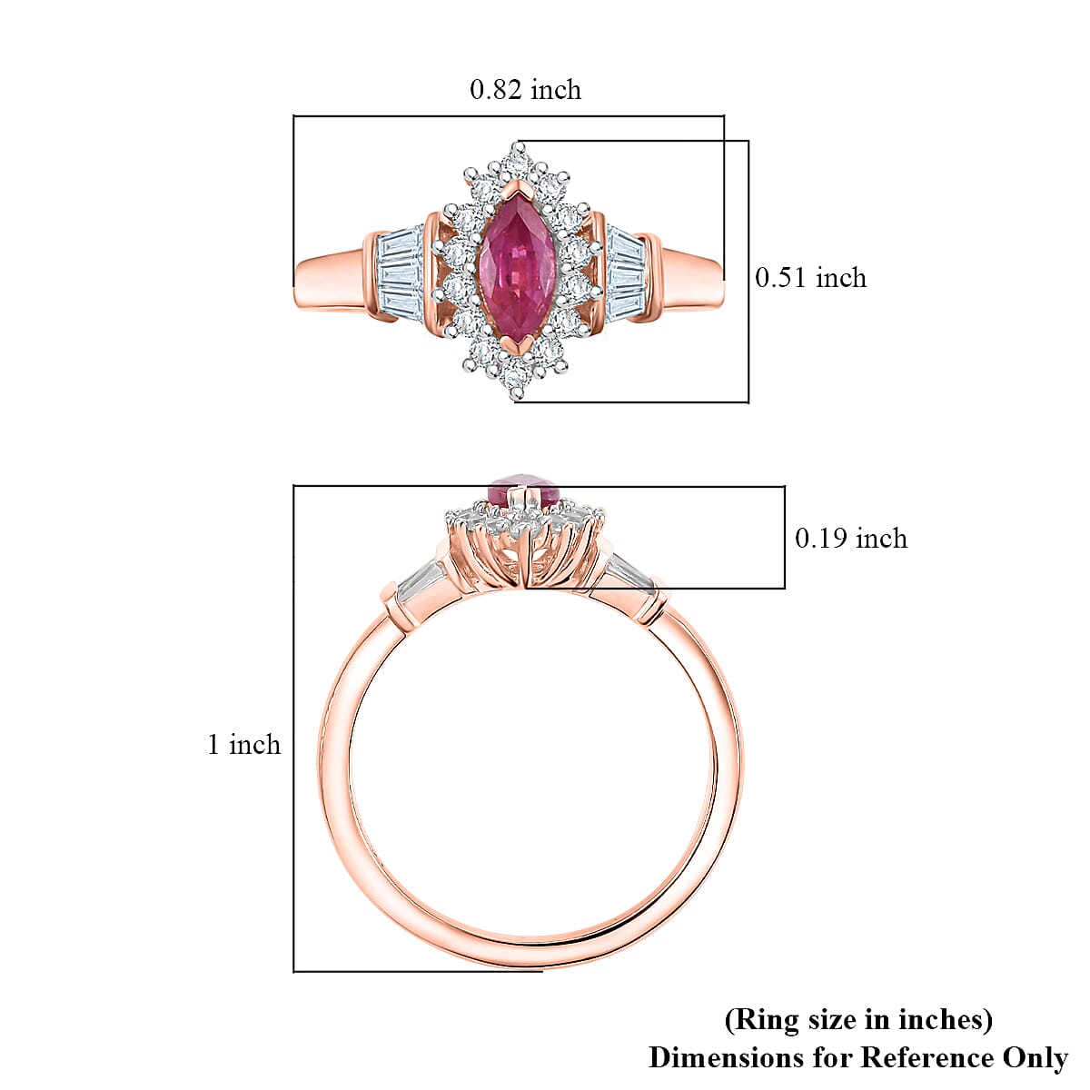 Premium Mozambique Pink Sapphire and White Zircon 1.10 ctw Ballerina Ring in 18K Vermeil Rose Gold Over Sterling Silver (Size 7.0) image number 5