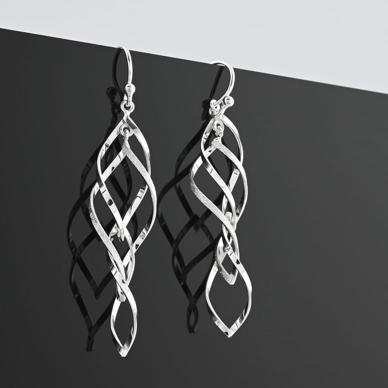 Swirl Earrings in Sterling Silver 3 Grams
