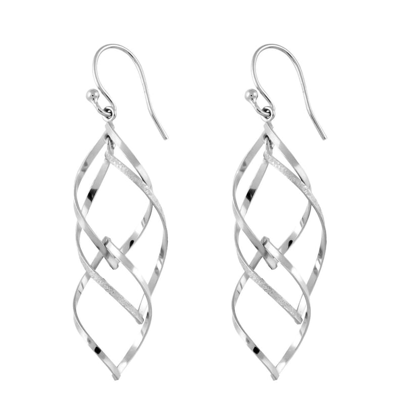 Swirl Earrings in Sterling Silver 3 Grams