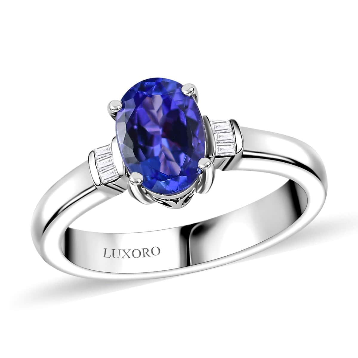 Luxoro Premium Tanzanite and G-H I3 Diamond 1.00 ctw Ring in 10K White Gold (Size  10.0) image number 0