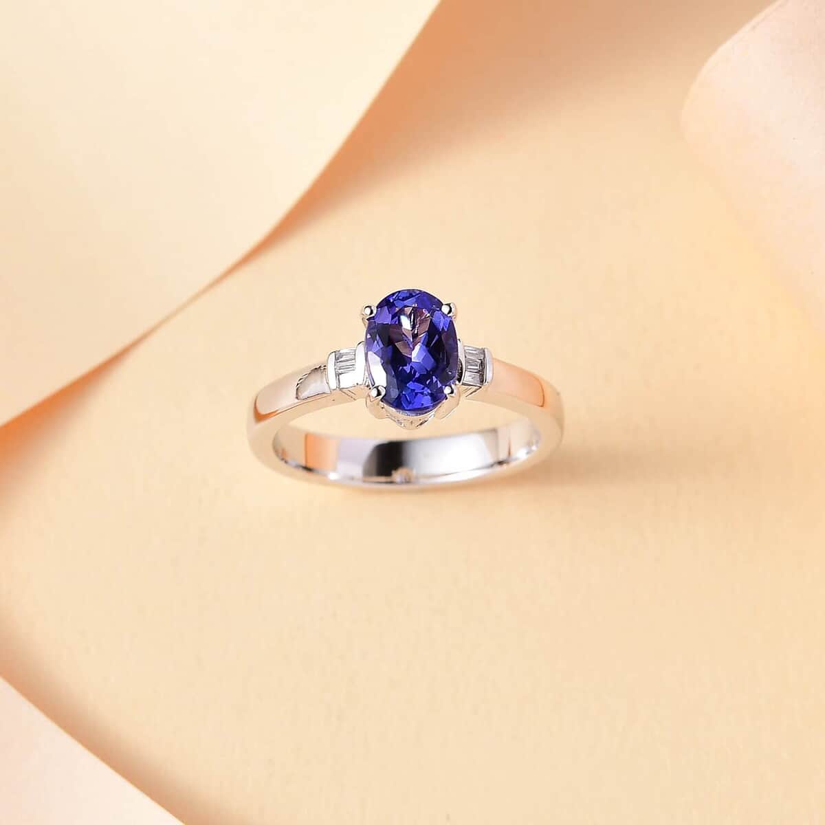 Luxoro Premium Tanzanite and G-H I3 Diamond 1.00 ctw Ring in 10K White Gold (Size  10.0) image number 1