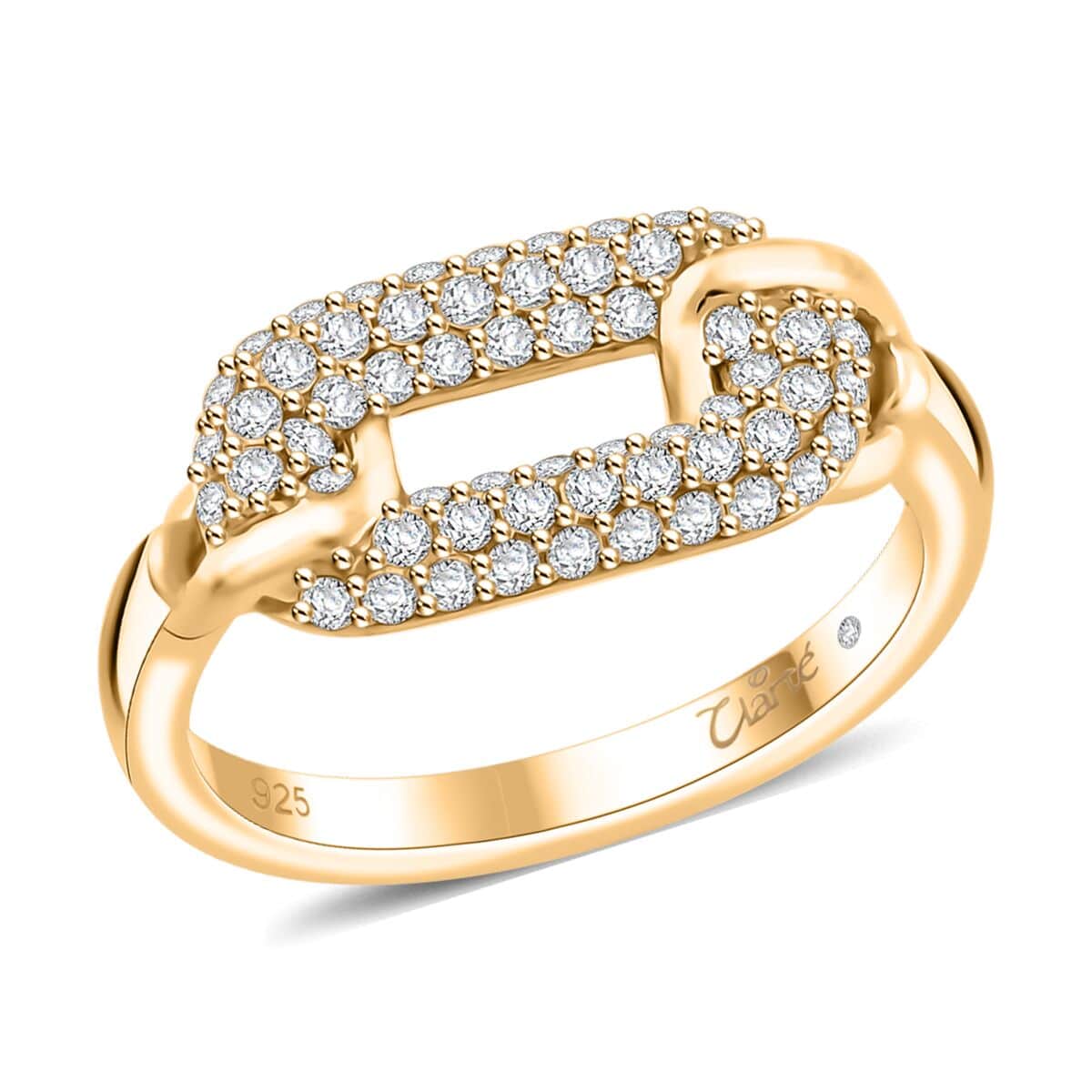 Clarte Chaine De Amore Collection Moissanite 0.60 ctw Ring in Vermeil Yellow Gold Over Sterling Silver image number 0