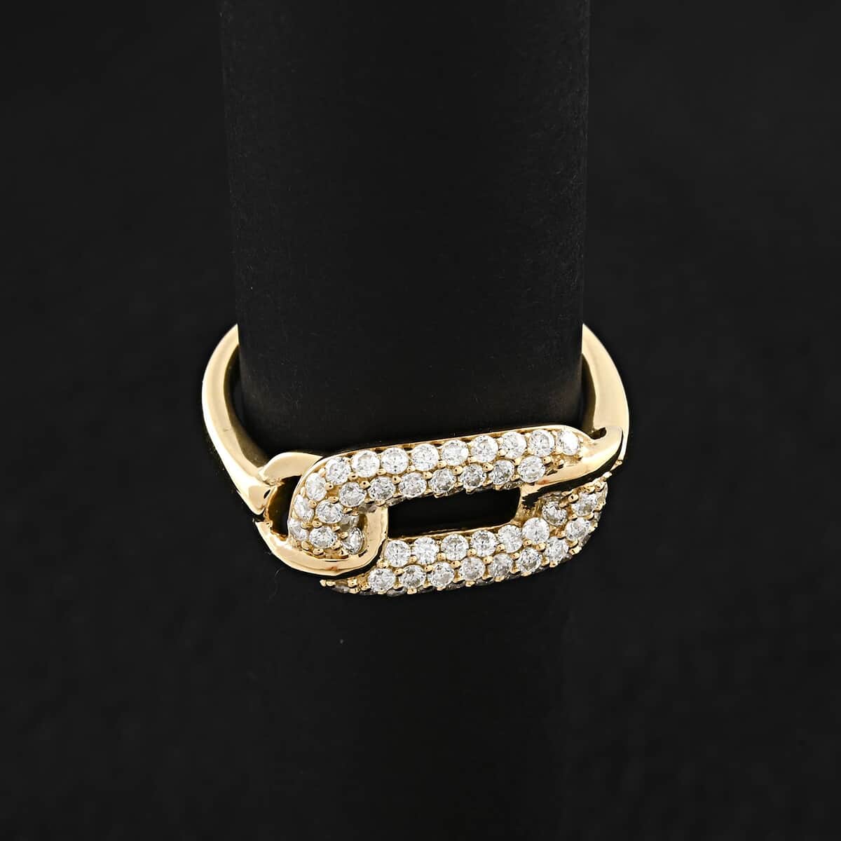 Clarte Chaine De Amore Collection Moissanite 0.60 ctw Ring in Vermeil Yellow Gold Over Sterling Silver image number 1