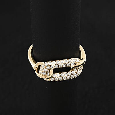 Clarte Chaine De Amore Collection Moissanite 0.60 ctw Ring in Vermeil Yellow Gold Over Sterling Silver (Size 10.0)