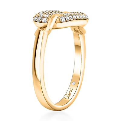 Clarte Chaine De Amore Collection Moissanite 0.60 ctw Ring in Vermeil Yellow Gold Over Sterling Silver (Size 10.0)