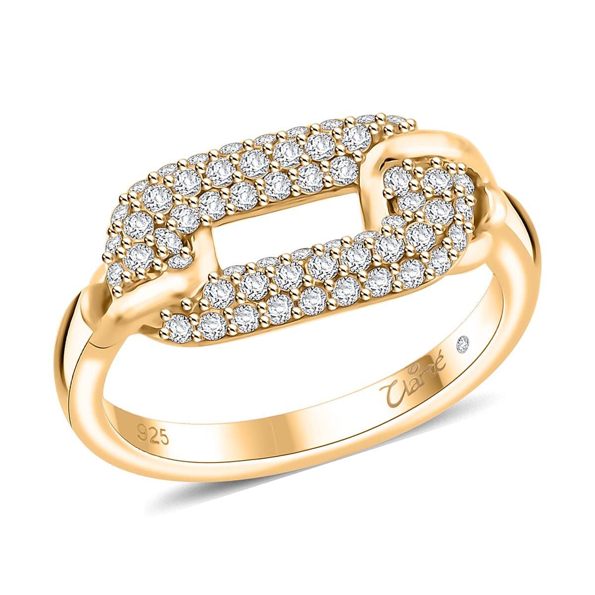 Clarte Chaine De Amore Collection Moissanite 0.60 ctw Ring in Vermeil Yellow Gold Over Sterling Silver (Size 7.0) image number 0