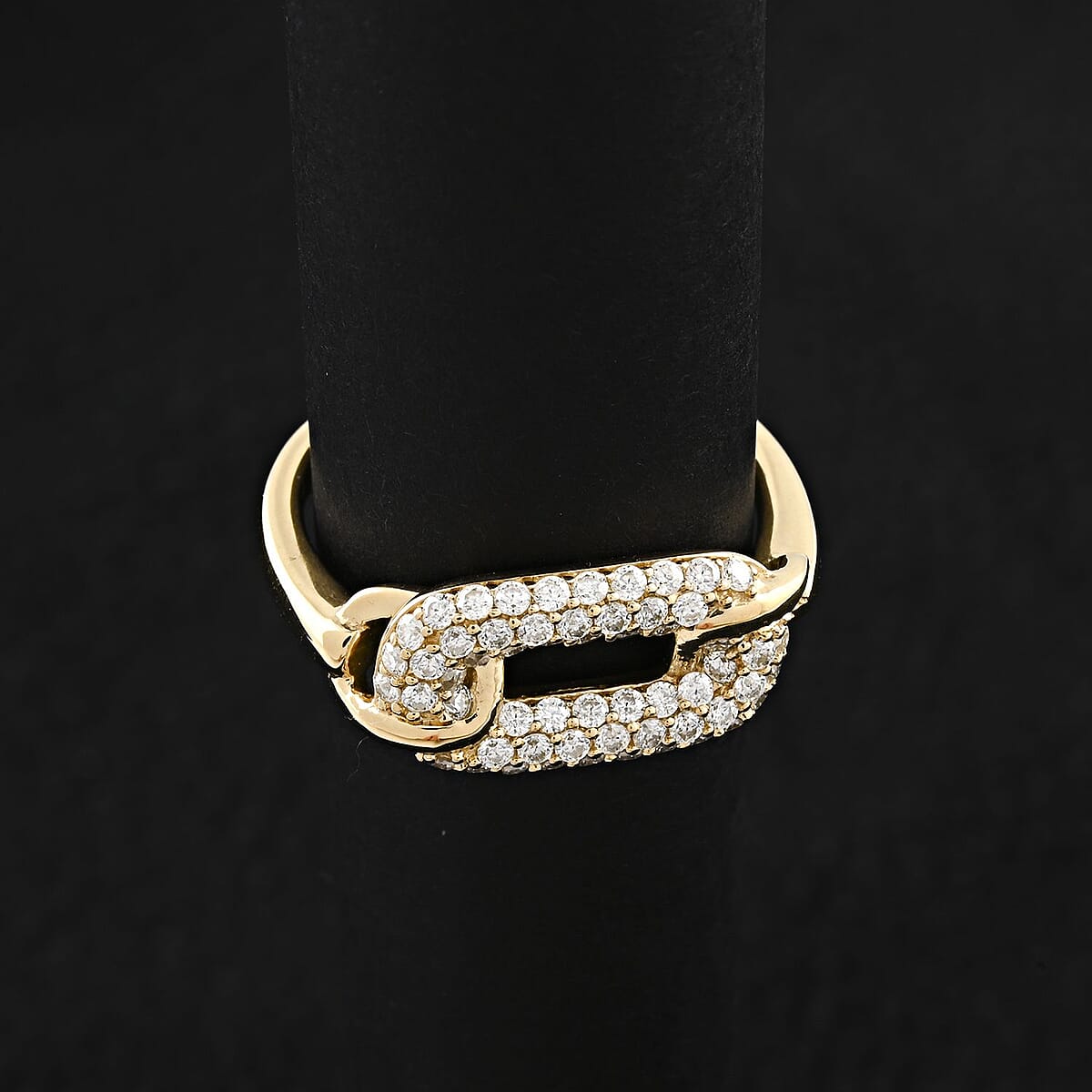 Clarte Chaine De Amore Collection Moissanite 0.60 ctw Ring in Vermeil Yellow Gold Over Sterling Silver (Size 7.0) image number 1