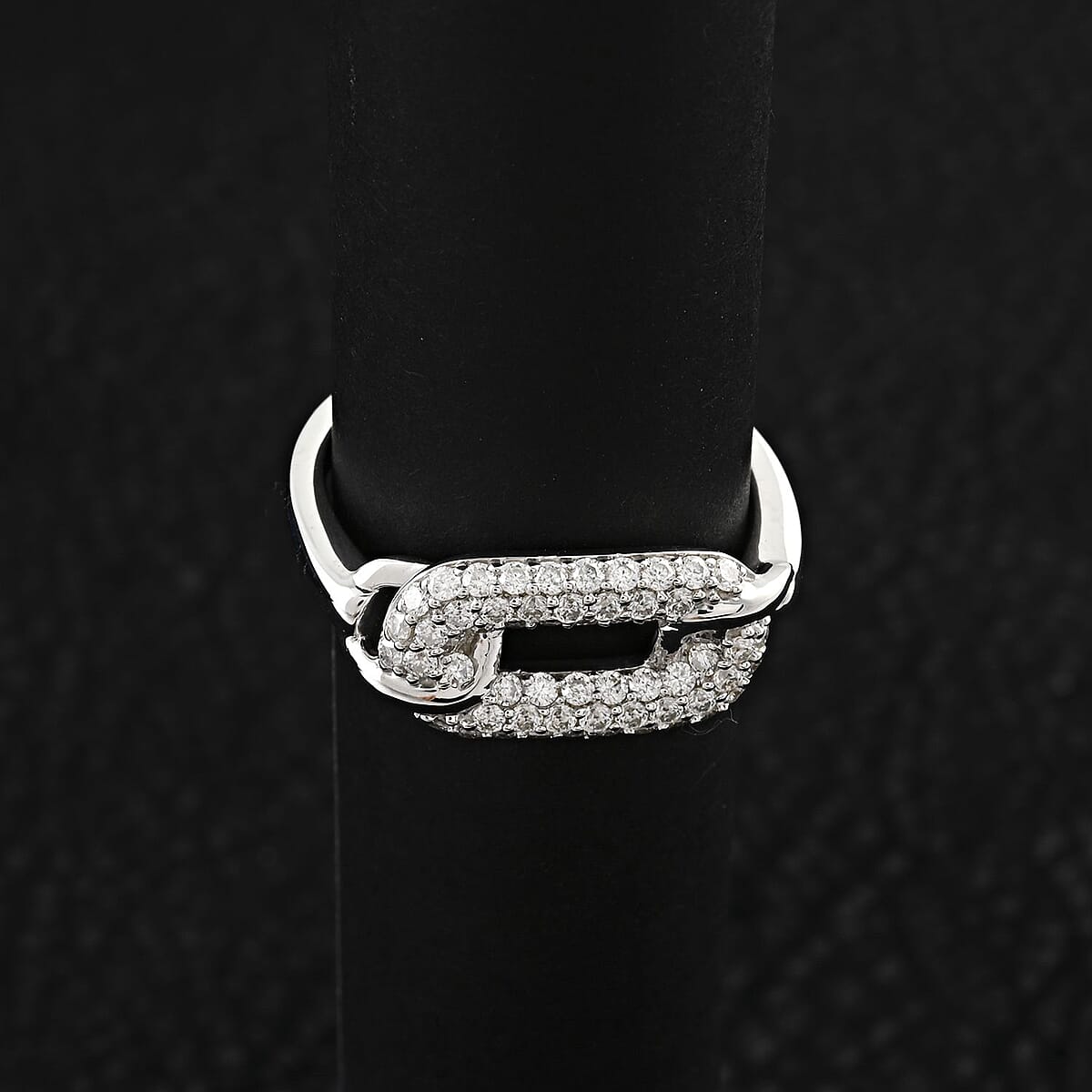 Clarte Chaine De Amore Collection Moissanite 0.60 ctw Ring in Platinum Over Sterling Silver (Size 9.0) image number 1
