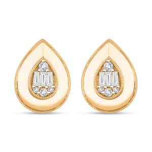 Clarte Gatsby Collection Moissanite 0.40 ctw Pear Stud Earrings in Vermeil Yellow Gold Over Sterling Silver