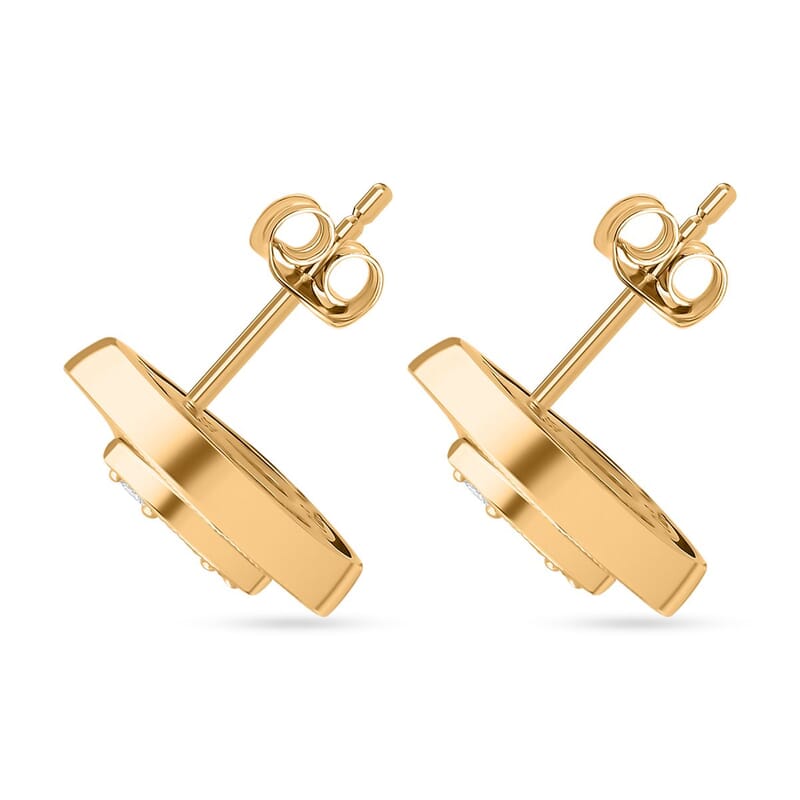 Clarte Gatsby Collection Moissanite 0.40 ctw Pear Stud Earrings in Vermeil Yellow Gold Over Sterling Silver