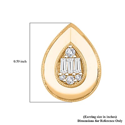 Clarte Gatsby Collection Moissanite 0.40 ctw Pear Stud Earrings in Vermeil Yellow Gold Over Sterling Silver