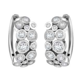 Moissanite 2.00 ctw Bubble Earrings in Rhodium Over Sterling Silver