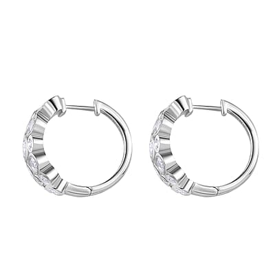 Moissanite 2.00 ctw Bubble Earrings in Rhodium Over Sterling Silver