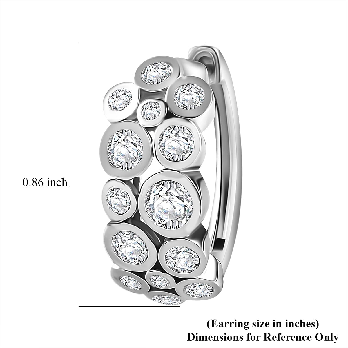 Moissanite 2.00 ctw Bubble Earrings in Rhodium Over Sterling Silver