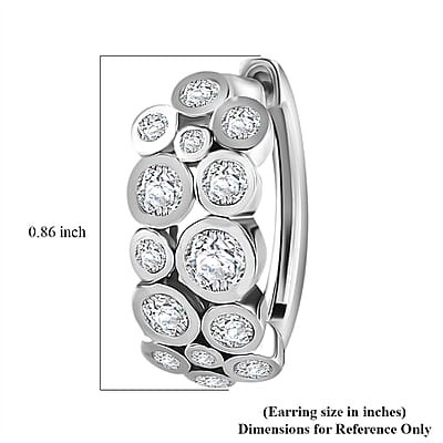 Moissanite 2.00 ctw Bubble Earrings in Rhodium Over Sterling Silver