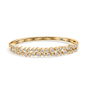 Moissanite 3.85 ctw Bubble Bangle Bracelet in 18K Vermeil Yellow Gold Over Sterling Silver (7.25 In)