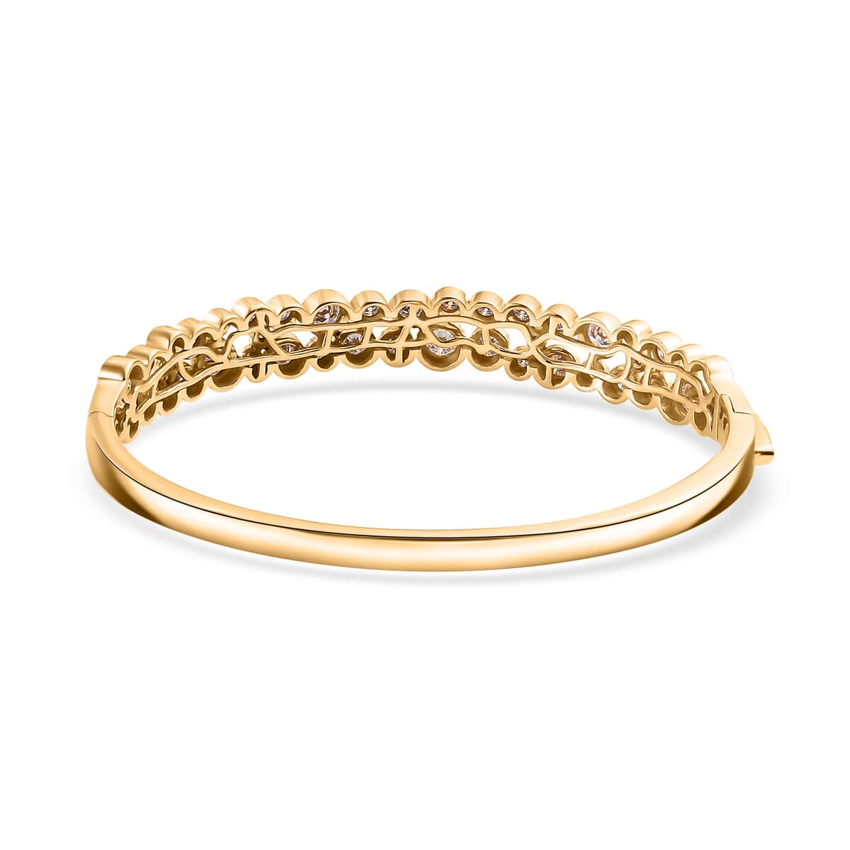 Moissanite 3.85 ctw Bubble Bangle Bracelet in 18K Vermeil Yellow Gold Over Sterling Silver (7.25 In) image number 4