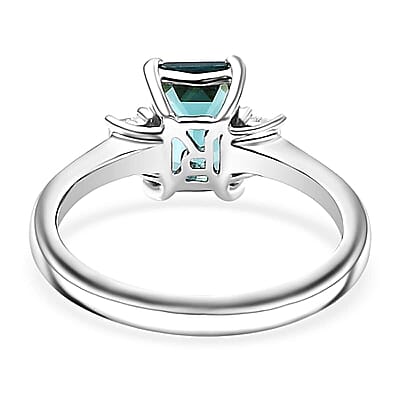 Certified & Appraised Rhapsody AAAA Pirineu Lagoon Tourmaline and E-F VS2 Diamond 2.33 ctw Ring in 950 Platinum (Size  10.0) 5.65 Grams