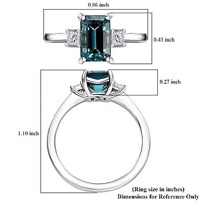 Certified & Appraised Rhapsody AAAA Pirineu Lagoon Tourmaline and E-F VS2 Diamond 2.33 ctw Ring in 950 Platinum (Size  10.0) 5.65 Grams
