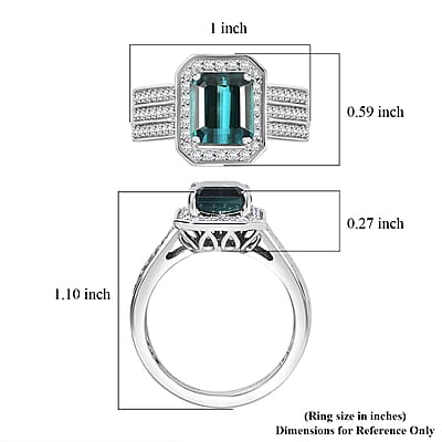 Certified & Appraised Rhapsody AAAA Pirineu Lagoon Tourmaline and E-F VS2 Diamond 3.86 ctw Ring in 950 Platinum (Size 8.0) 10 Grams