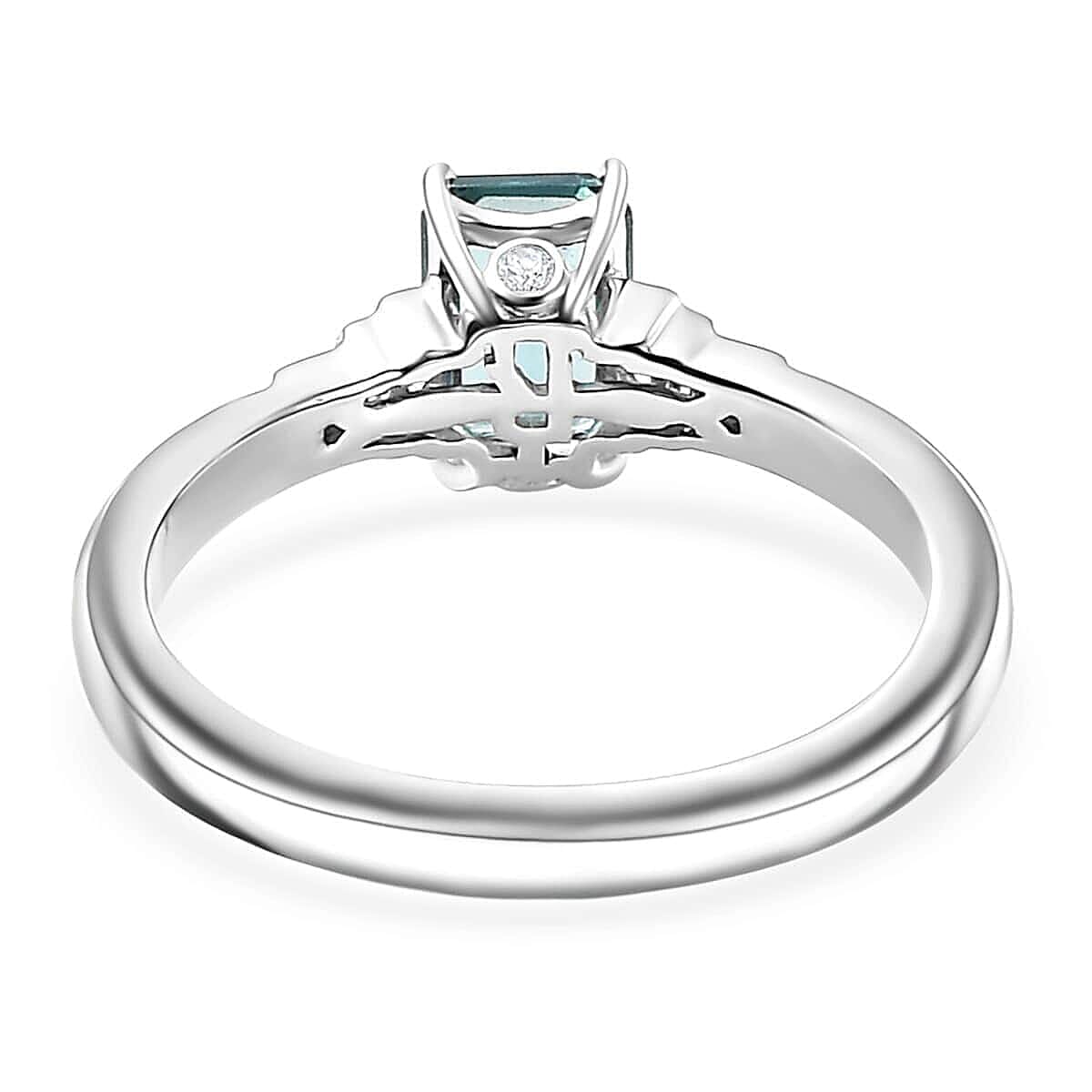 Certified & Appraised Rhapsody AAAA Pirineu Lagoon Tourmaline and E-F VS2 Diamond 1.26 ctw Ring in 950 Platinum (Size  10.0) 5.20 Grams