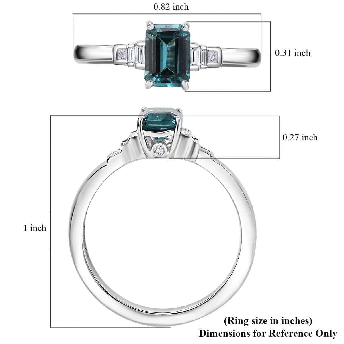 Certified & Appraised Rhapsody AAAA Pirineu Lagoon Tourmaline and E-F VS2 Diamond 1.26 ctw Ring in 950 Platinum (Size  10.0) 5.20 Grams image number 5