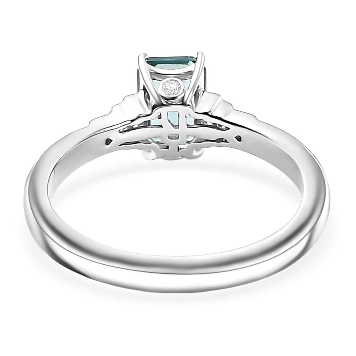 Certified & Appraised Rhapsody AAAA Pirineu Lagoon Tourmaline and E-F VS2 Diamond 1.26 ctw Ring in 950 Platinum (Size  6.0)  5.20 Grams image number 4