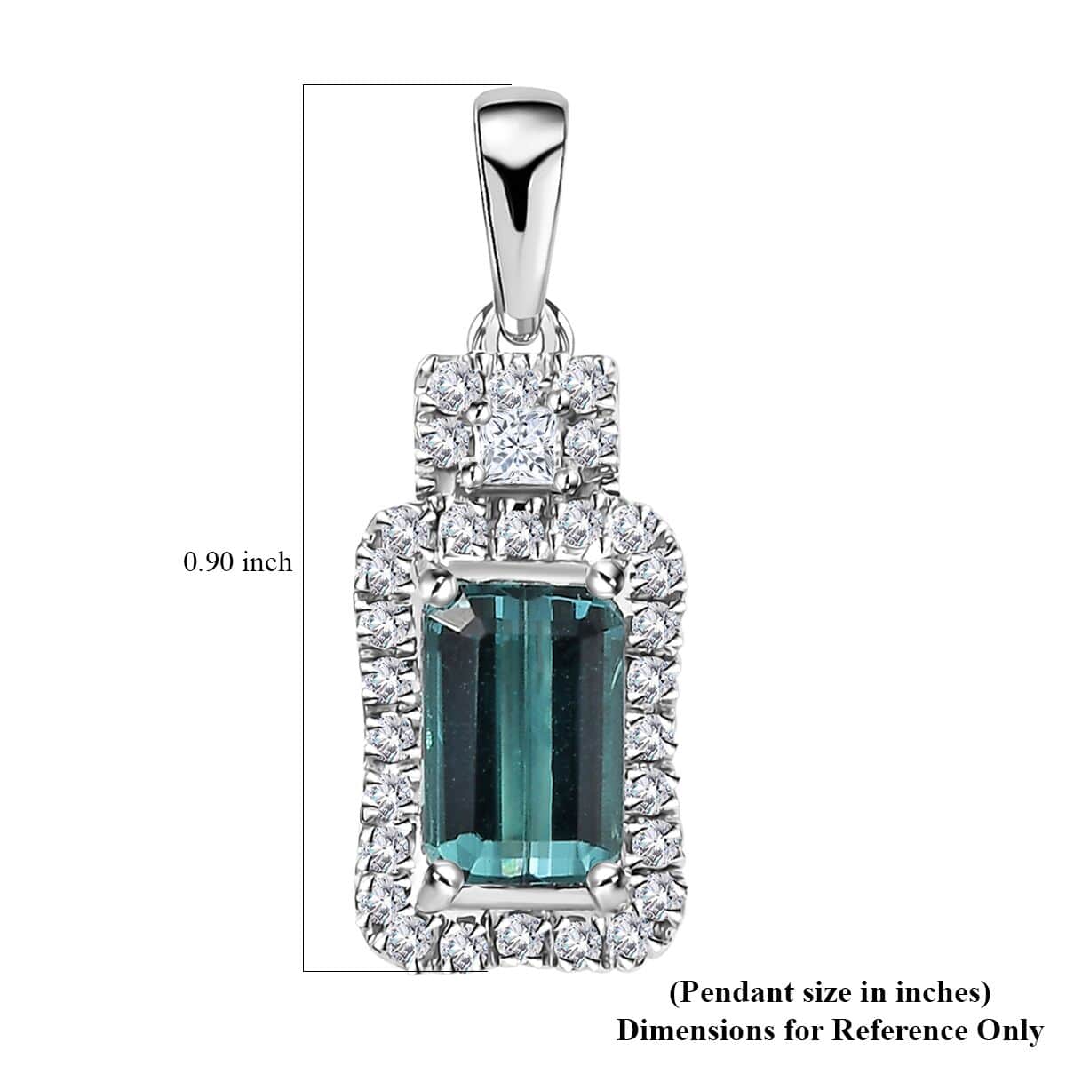 Certified & Appraised Rhapsody AAAA Pirineu Lagoon Tourmaline and E-F VS2 Diamond 1.70 ctw Pendant in 950 Platinum image number 5