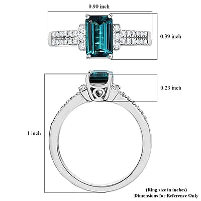 Rhapsody AAAA Pirineu Lagoon Tourmaline and E-F VS2 Diamond 2.00 ctw Ring in 950 Platinum (Size 10.0) 6.00 Grams