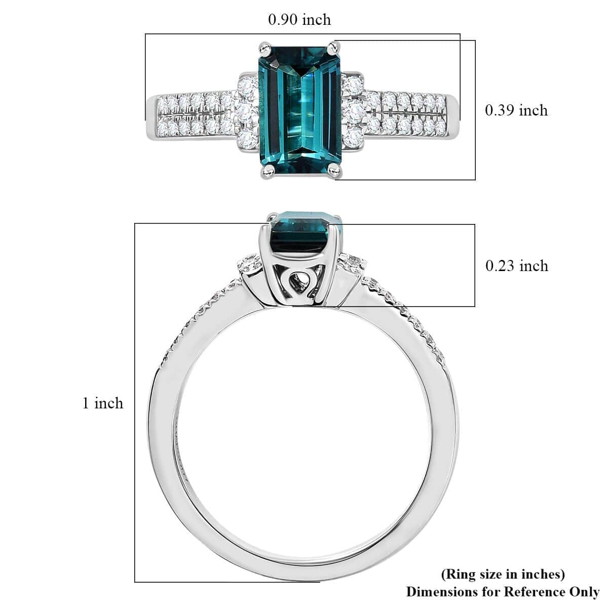 Rhapsody AAAA Pirineu Lagoon Tourmaline and E-F VS2 Diamond 2.00 ctw Ring in 950 Platinum (Size 6.0) 6.00 Grams image number 5