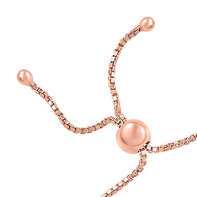 Simulated Diamond Heart Bracelet in 14K Rose Gold Over Sterling Silver (7.0-8.0In)