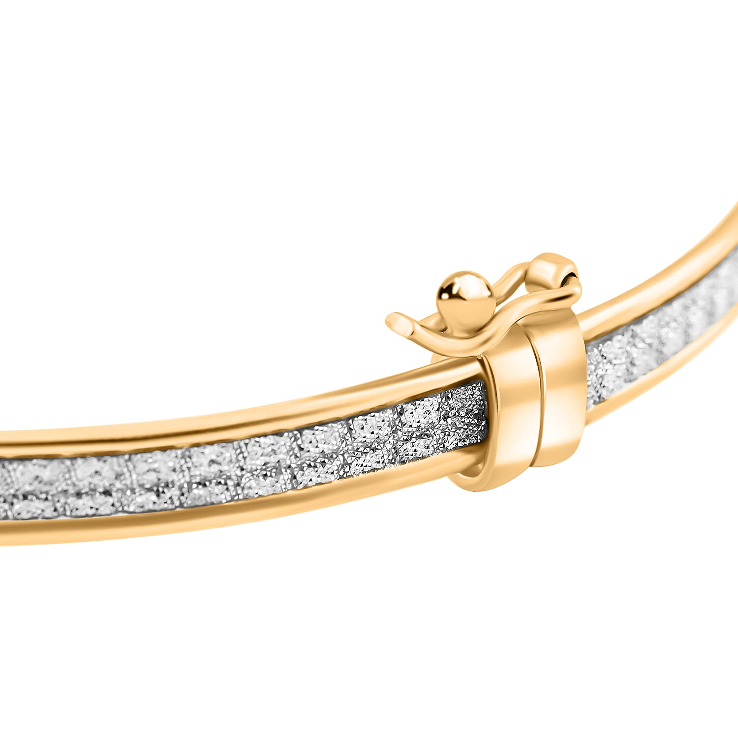 14K Yellow Gold Over Sterling Silver Bangle Bracelet (7.00 In) 4.70 Grams