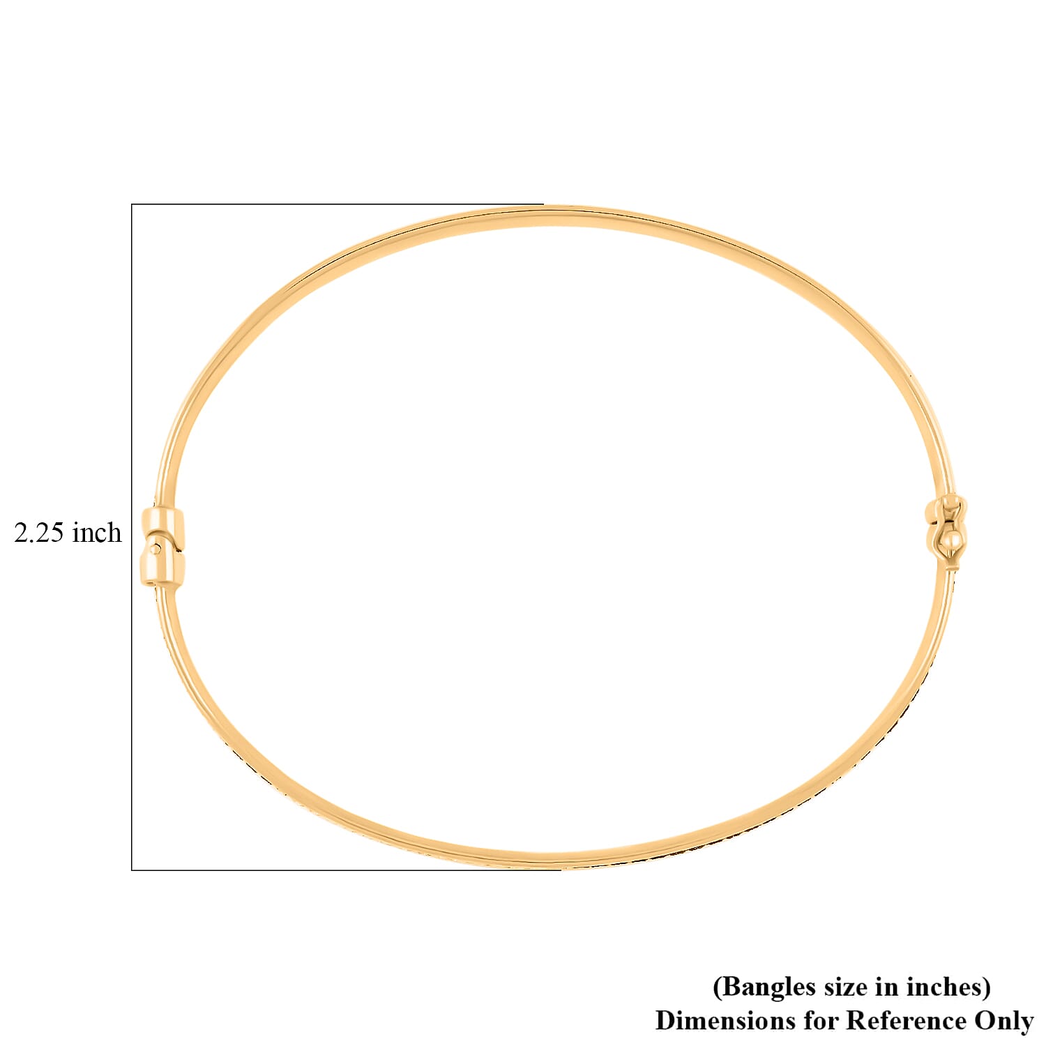 14K Yellow Gold Over Sterling Silver Bangle Bracelet (7.00 In) 4.70 Grams