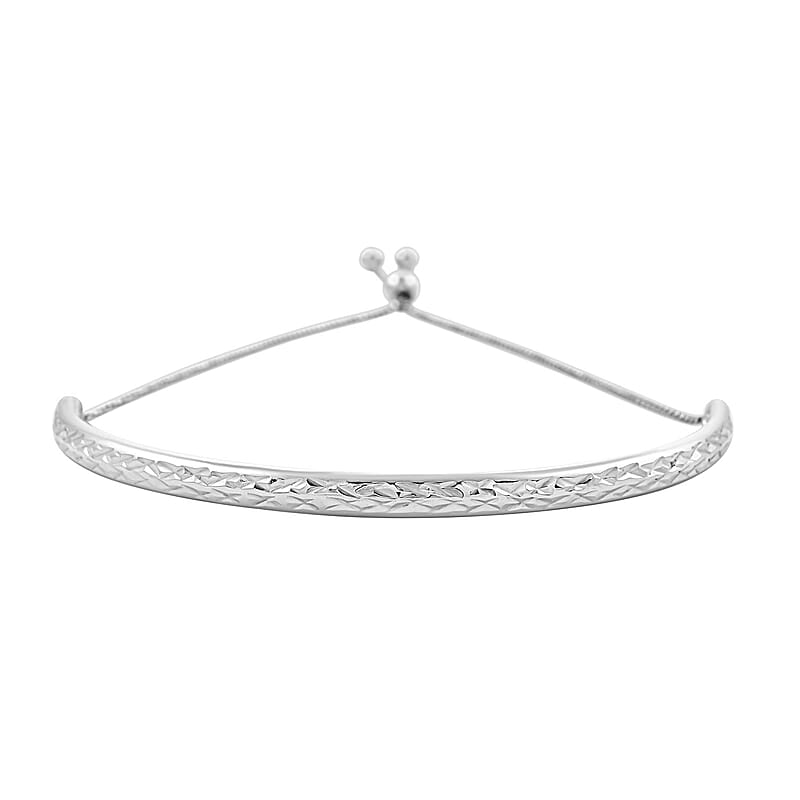 Sterling Silver Bangle Bracelet (7-8In) 4.0 Grams