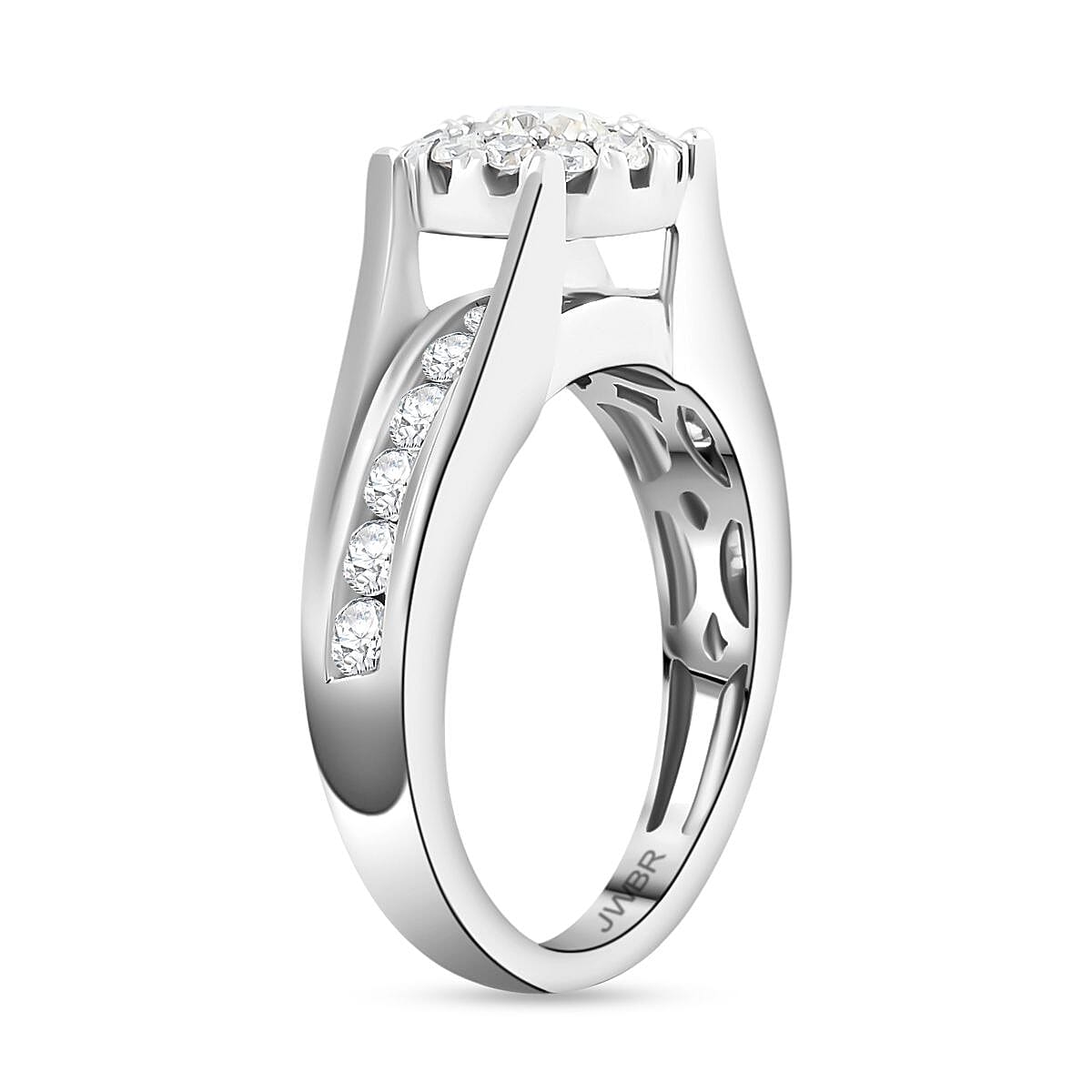 White Diamond G-H I2 1.30 ctw Ring in 14K White Gold (Size 8.0) 5.25 Grams