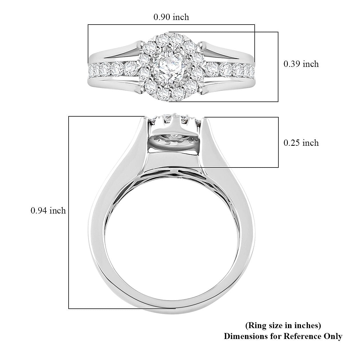 White Diamond G-H I2 1.30 ctw Ring in 14K White Gold (Size 8.0) 5.25 Grams