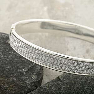 Sterling Silver Horizon Bangle Bracelet (7.00 In) 19.50 Grams