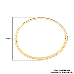 14K Yellow Gold Over Sterling Silver Horizon Bangle Bracelet (7.00 In) 19.5 Grams