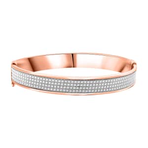 14K Rose Gold Over Sterling Silver Bangle Bracelet (7.00 In) 18.6 Grams