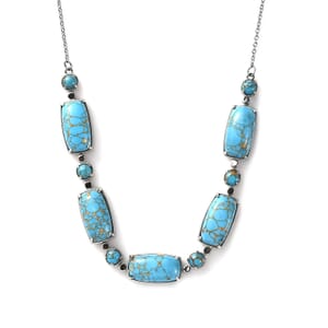 Mojave Blue Turquoise 42.70 ctw Fancy Necklace in Stainless Steel 18 Inches