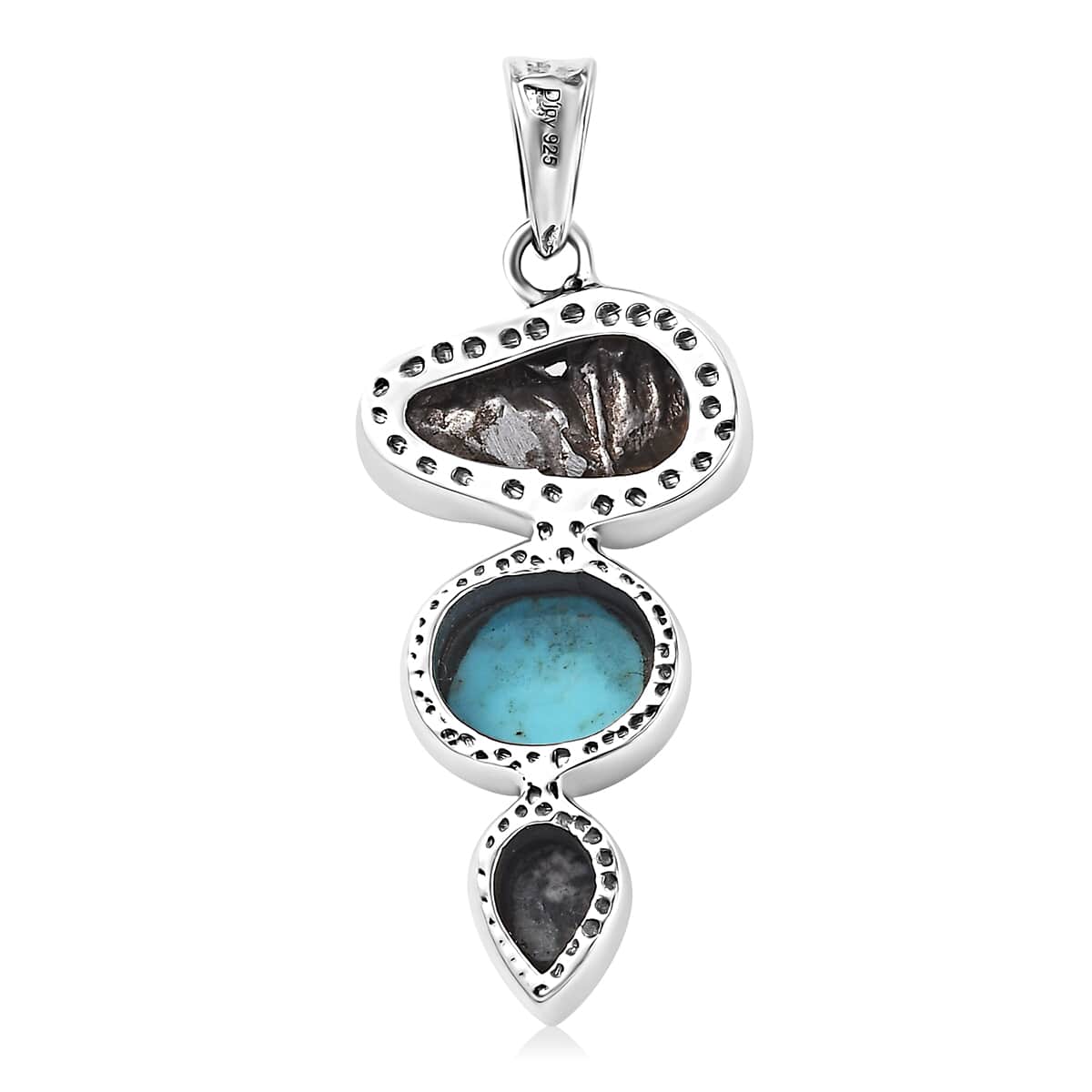 Artisan Crafted Rough Cut Marvelous Meteorites and Multi Gemstone 3.15 ctw Pendant in Sterling Silver image number 4