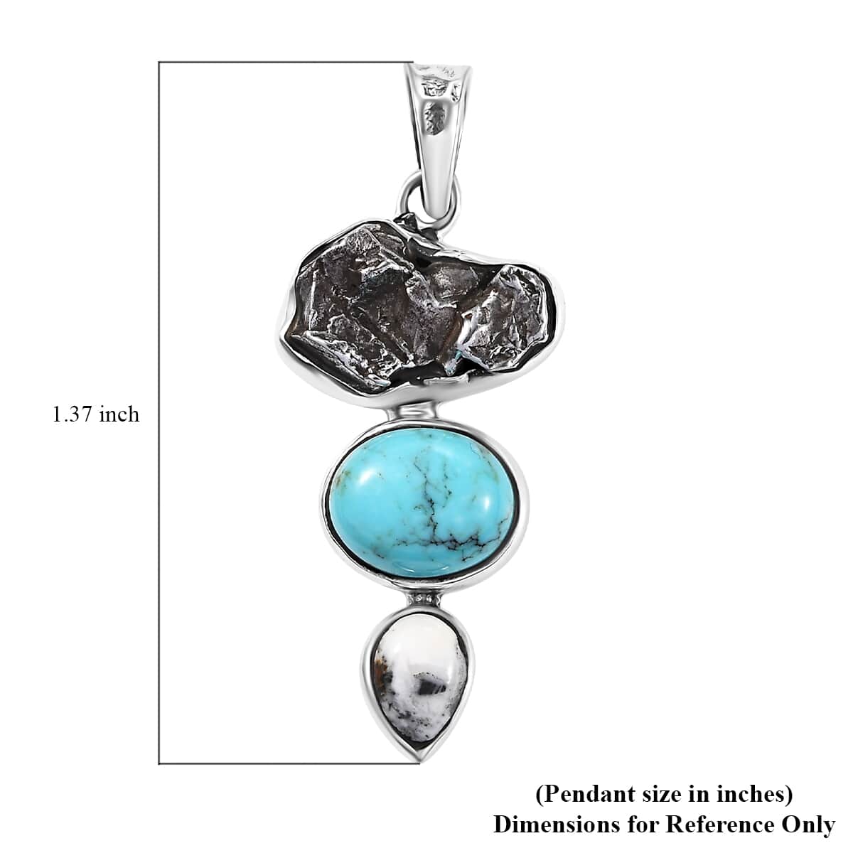 Artisan Crafted Rough Cut Marvelous Meteorites and Multi Gemstone 3.15 ctw Pendant in Sterling Silver image number 5