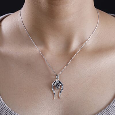 Artisan Crafted Rough Cut Marvelous Meteorite Comet Pendant in Black Oxidized Sterling Silver
