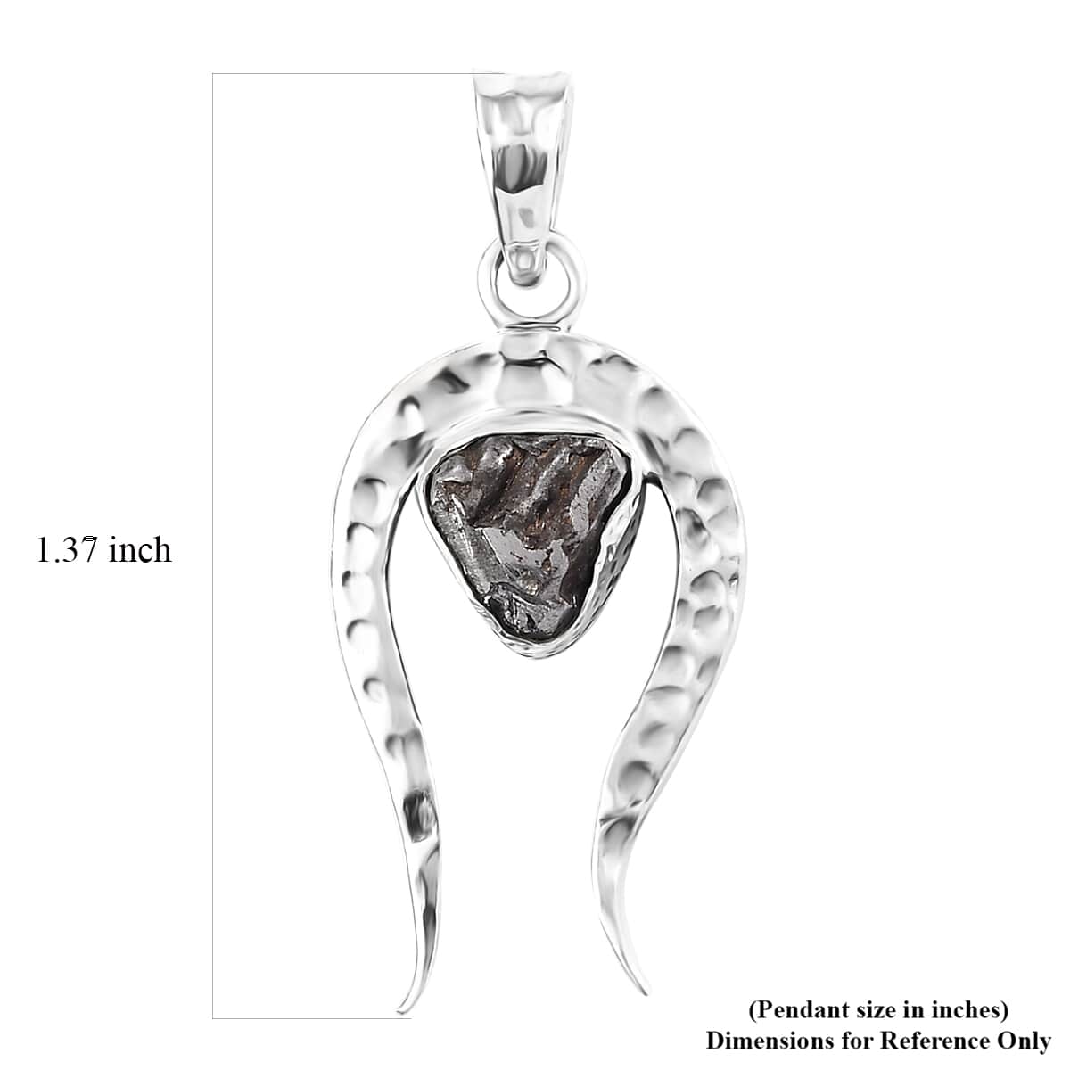 Artisan Crafted Rough Cut Marvelous Meteorite Comet Pendant in Black Oxidized Sterling Silver image number 5