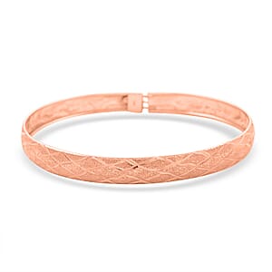 Diamond-cut Bangle Bracelet in 14K Rose Gold Over Sterling Silver (7.50 In) 5.40 Grams